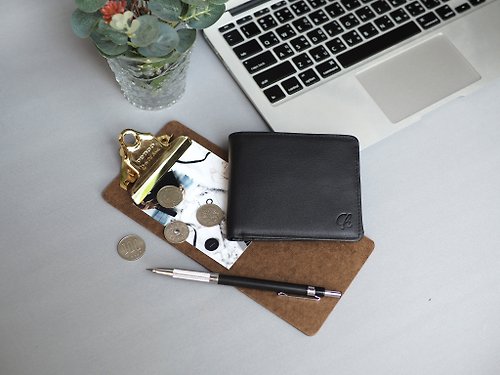 Charin Paul (Black) : wallet, men purse, Black, cow leather, folded wallet