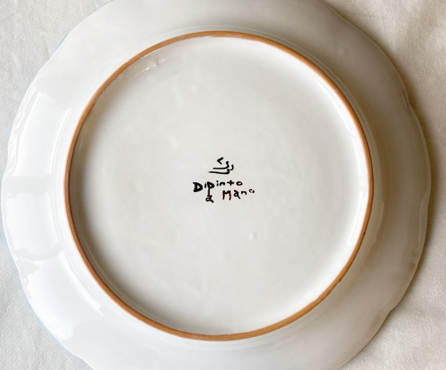 絵皿 26cm マヨリカ焼き イタリア陶器 レモンとオリーブ柄 - ショップ CERAMICHE SEPPIA325 皿・プレート - Pinkoi