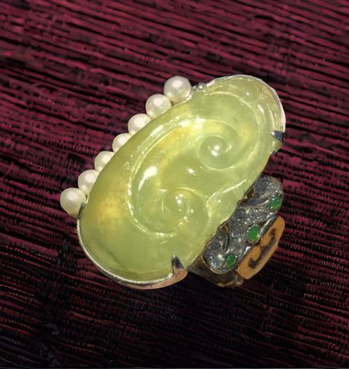 瓔珞珠寶盒 E.L.Jewelry Box 冰黃翡翡翠如意戒指 925純銀 | 天然緬甸玉A貨翡翠 | 送禮