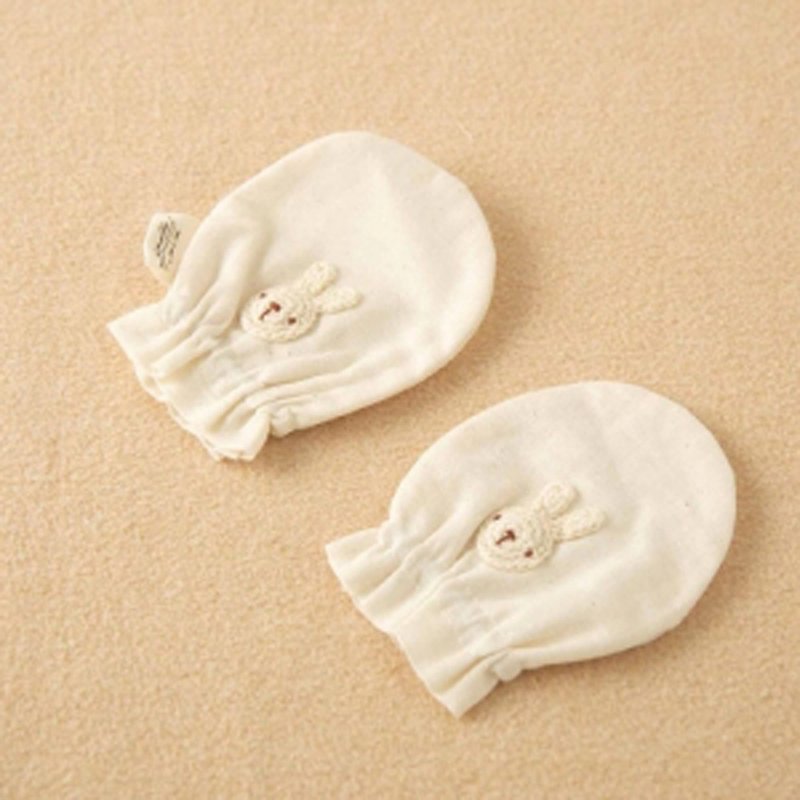 【日本Amorosa Mamma有機棉】嬰兒棉紗/紗布手套 ( 兔子刺繡 ) - 其他 - 棉．麻 
