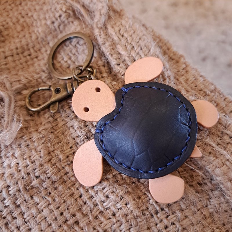 一物一拍。小海龜 turtle Key holder - 鑰匙圈/鑰匙包 - 真皮 藍色