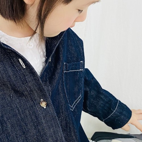 ダークブルー デニムジャケット/コットンデニム キッズ