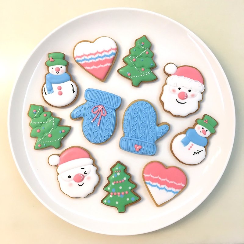 Warm Christmas Gift Sugar Cookies 10 Pieces - คุกกี้ - อาหารสด สีแดง