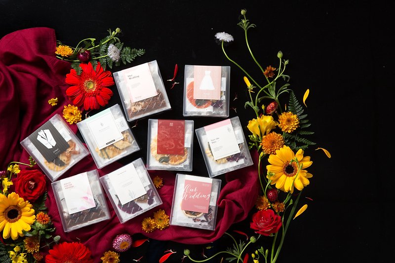 【客製婚禮小物】百年好盒 50盒 | 全系列茶包任選 - 茶葉/茶包 - 新鮮食材 粉紅色
