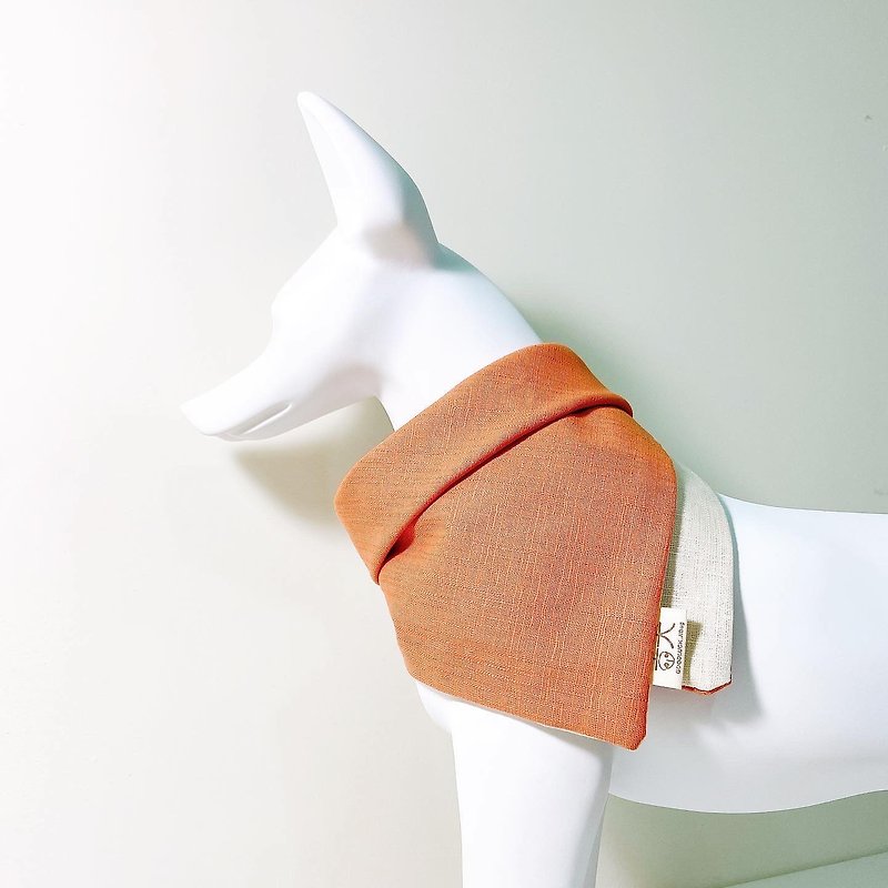 犬貓領巾- 夕陽橘 - 寵物衣服 - 尼龍 橘色