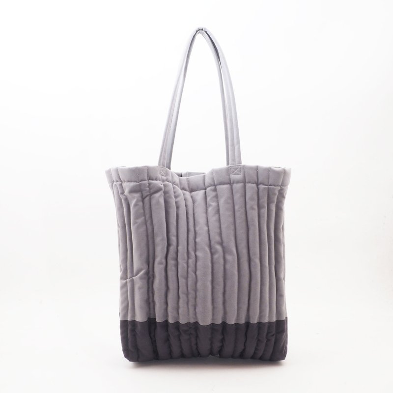 SAMPLE SALE / 聚氨酯包 L (灰色兩色) / 大容量 / 麂皮質感 / 人造皮革 / T085 - 手提包/手提袋 - 真皮 灰色