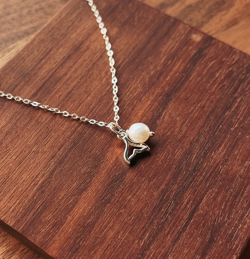 Mermaid Tears Sterling Silver Pearl Necklace - สร้อยคอ - เงินแท้ สีเงิน