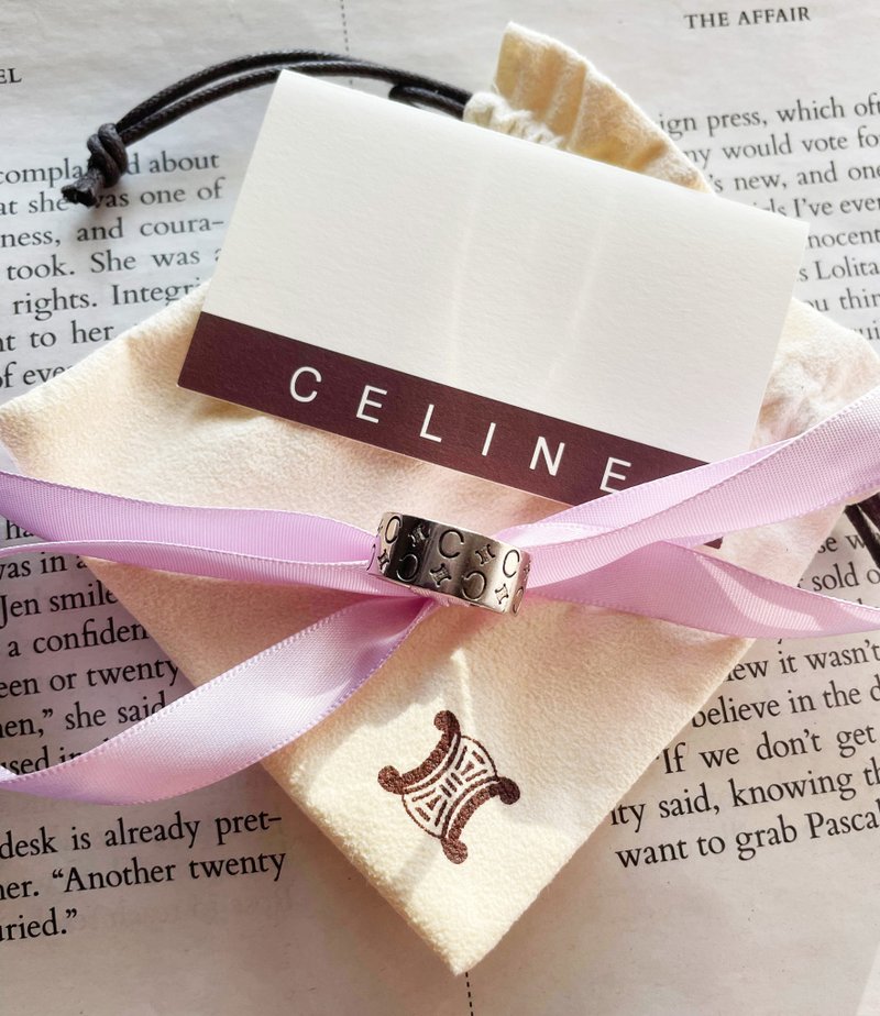 客人預訂 真品CELINE 凱旋門頸鏈 戒指指環指輪包包掛件掛飾 連卡 - 戒指 - 純銀 銀色