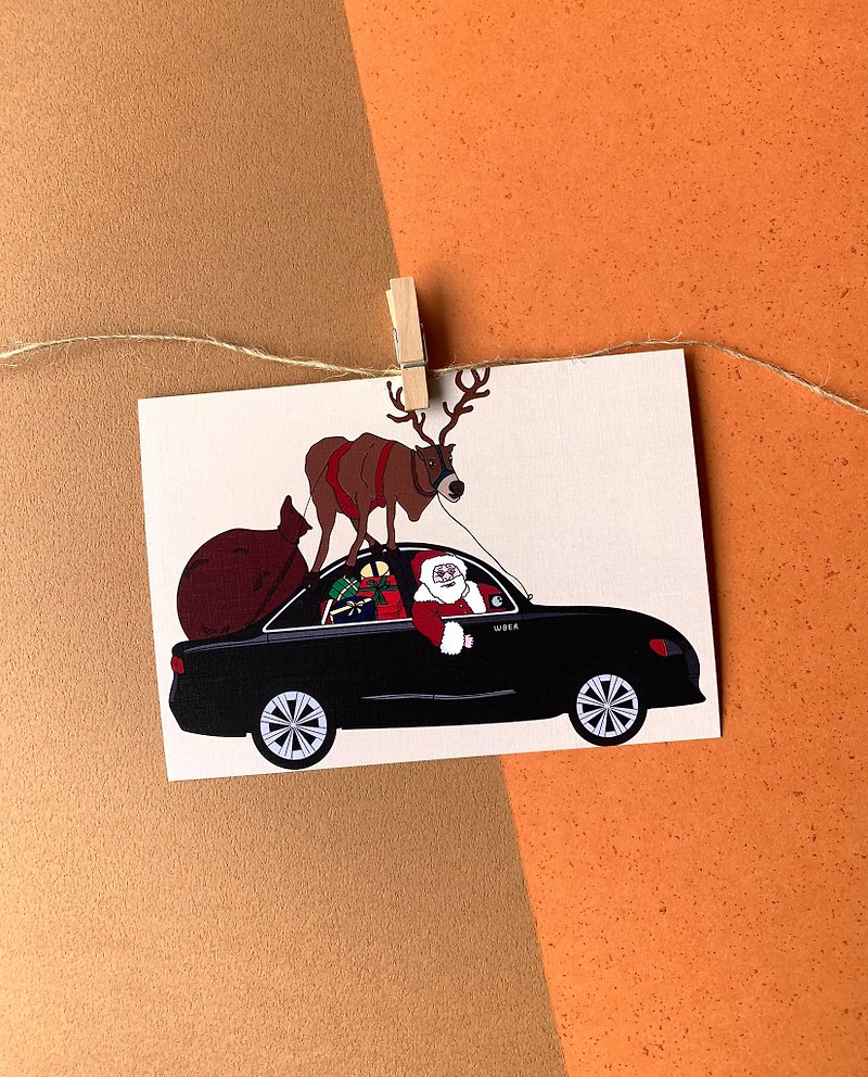 【聖誕卡片】坐Uber的聖誕老人