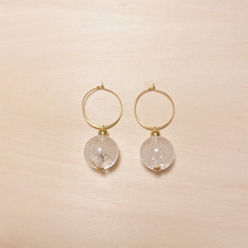 Retro Big Bubble Beads Golden Ball Earrings - Earrings & Clip-ons - Resin Transparent