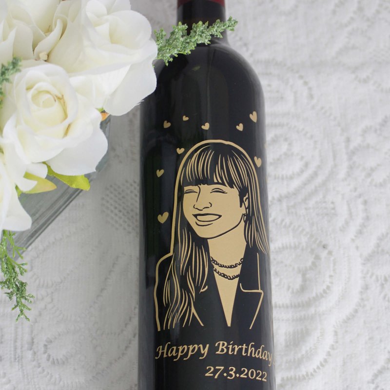 Portrait人像系列|訂製個性化紅酒—雕刻 - 酒類 - 玻璃 