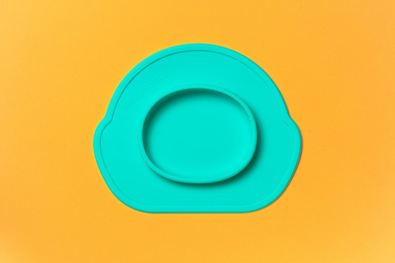 (台灣製造,專利設計) Farandole Mat 不翻盤 - 藍綠 - 寶寶/兒童餐具/餐盤 - 矽膠 