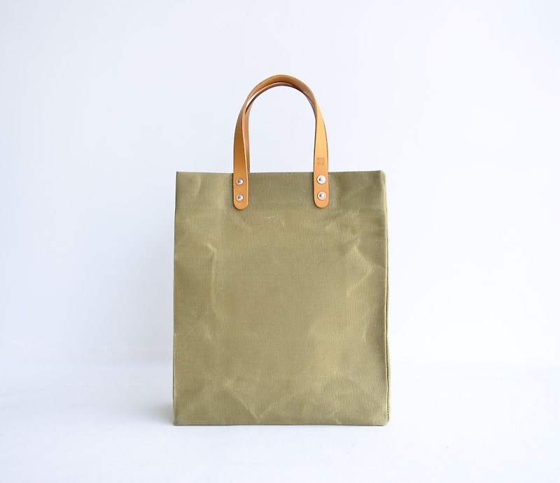 SIZE A4 size simple. High texture hard Wax canvas leather paper bag WEEKFUN SERIES - Handbags & Totes - Cotton & Hemp Multicolor