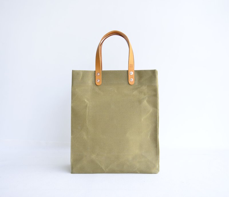 SIZE A4 size simple. High texture hard Wax canvas leather paper bag WEEKFUN SERIES - กระเป๋าถือ - ผ้าฝ้าย/ผ้าลินิน หลากหลายสี