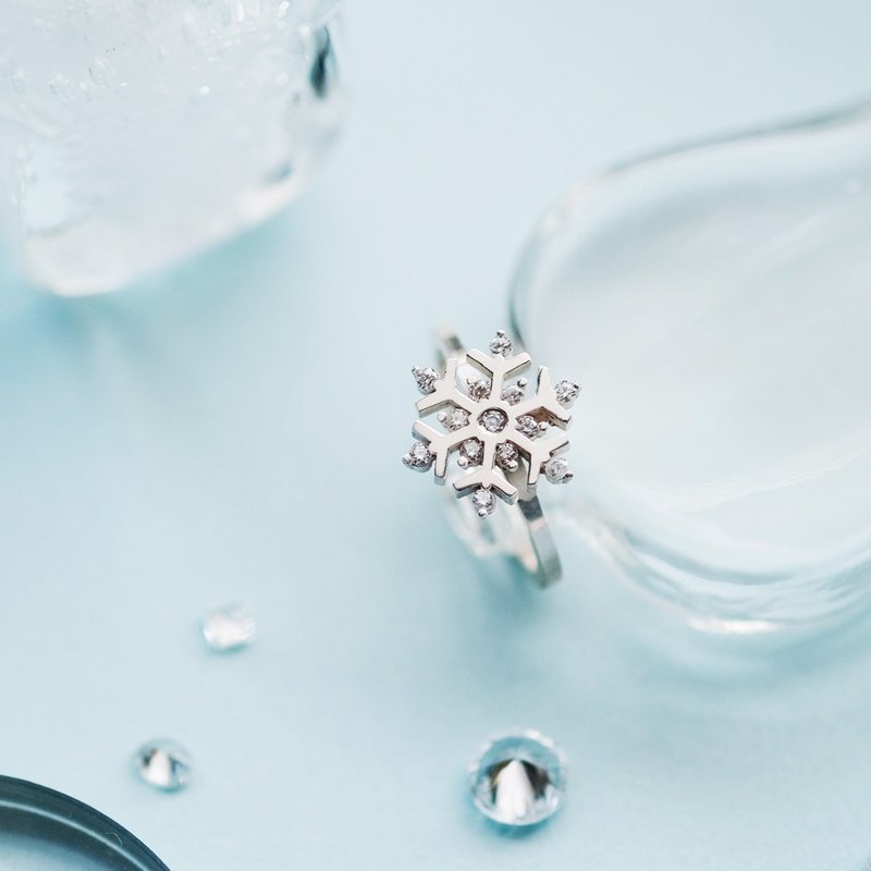 Snowflake Ring Silver 925 - General Rings - Other Metals Blue