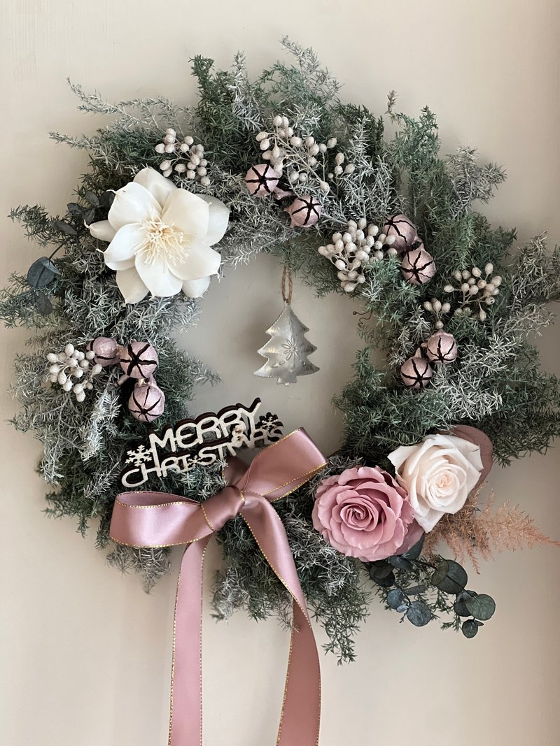 [Class for one person] Paris Rose Everlasting Christmas Wreath Handmaking Class - จัดดอกไม้/ต้นไม้ - พืช/ดอกไม้ 