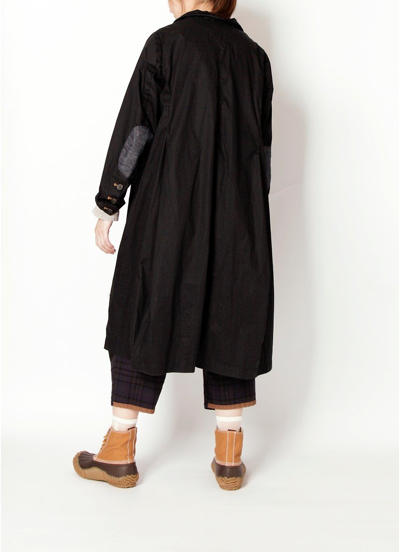 Earth _ Don't let the elbows scratch the round cut long coat - Women's Casual & Functional Jackets - Cotton & Hemp Black