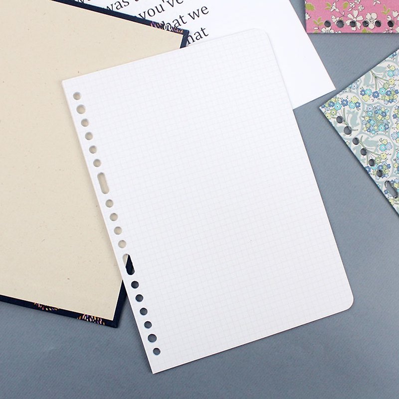 Chuyu A5/25K 18-hole loose-leaf paper (square 4*4)/note inner pages/20 sheets (applicable 4.20-hole fixture) - Notebooks & Journals - Paper White
