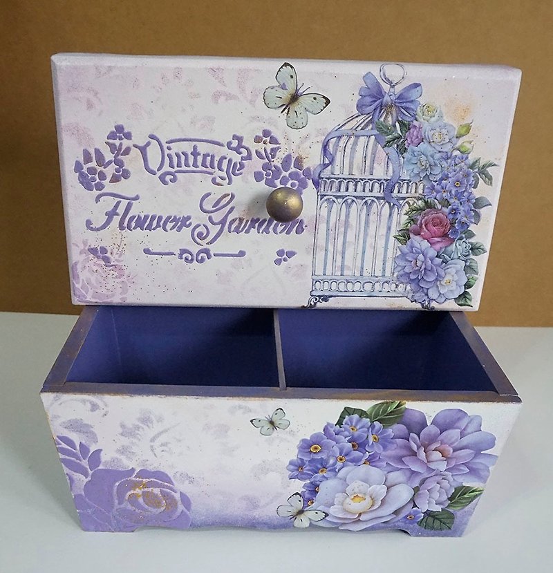 Purple Garden Candy Box Butterfly Valley Bart - Storage - Wood Multicolor