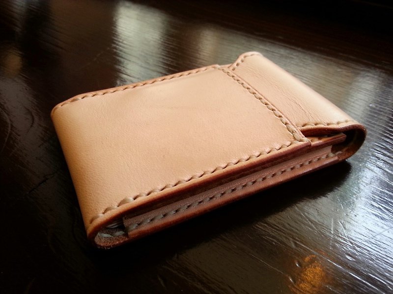 Cowhide vegetable tanned leather handmade hand-dyed business card holder card holder with customizable colors and free printing of English words - ที่เก็บนามบัตร - หนังแท้ หลากหลายสี