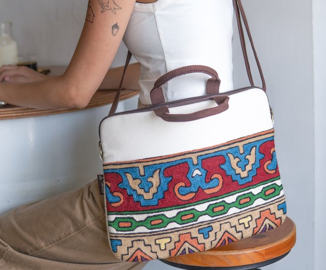 Embroidered laptop online bag