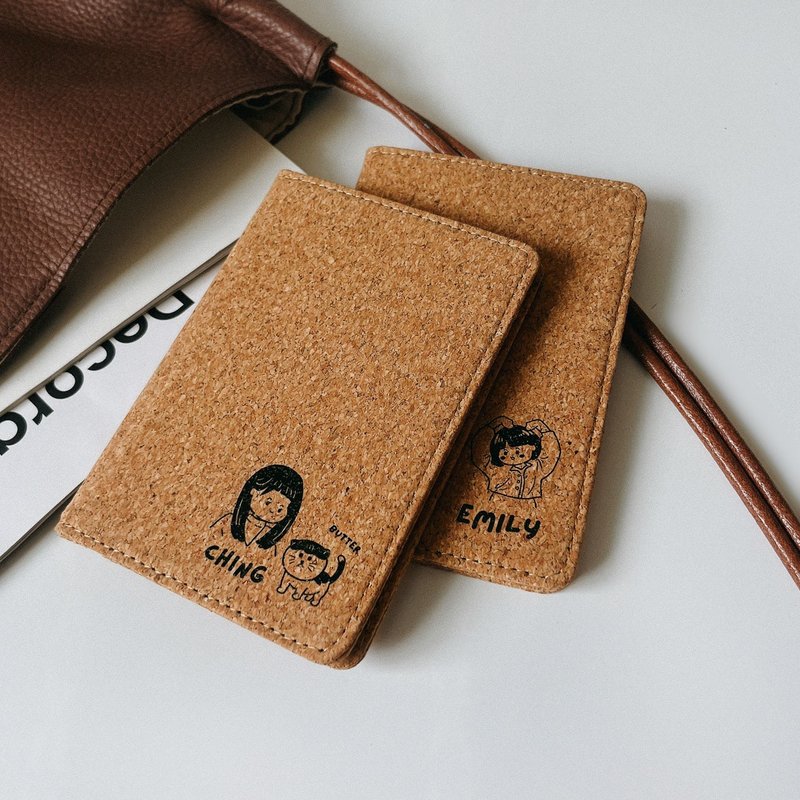 Fast shipping, customized passport cover, environmentally friendly passport protective cover, cork material, luggage tag protector - Other - Eco-Friendly Materials 