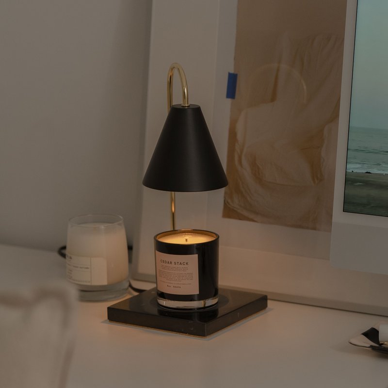 HOOOME Scented Candle Warm Light - Classic Marble (Black) Dimmable Wax Melting Lamp - Lighting - Other Metals Black