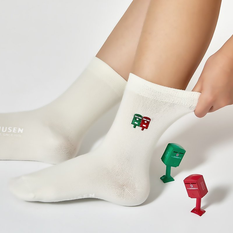 Embroidered Socks-Post Tube Stockings|Middle Tube Socks|The same style for men and women - ถุงเท้า - ผ้าฝ้าย/ผ้าลินิน 