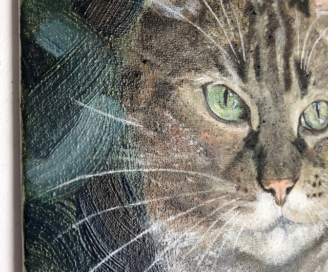 ペットの肖像画猫オリジナル油絵キャンバス壁アートホーム動物ポートレート - ショップ Alisa-Art ウォールデコ・壁紙 - Pinkoi