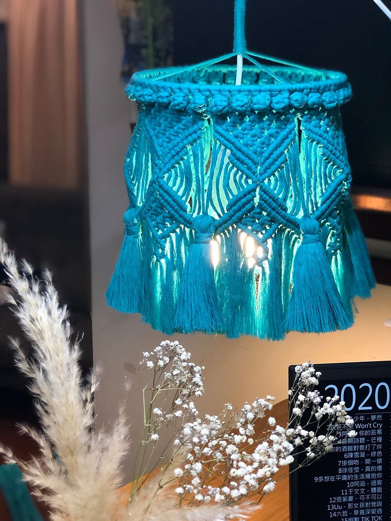 macrame chandelier camping wedding decoration customization - โคมไฟ - ผ้าฝ้าย/ผ้าลินิน 