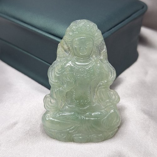 緣圓翡翠 晴水冰種度母觀音吊墜 |天然緬甸玉A貨翡翠