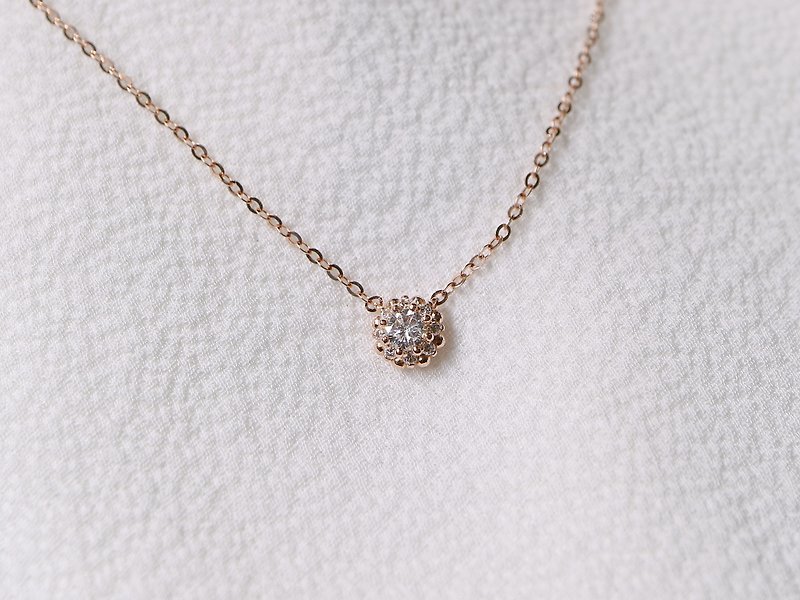 Diamond Diamond Necklace - สร้อยคอ - เพชร สึชมพู