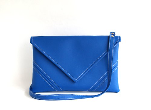 LudaMelnick Royal Blue Crossbody Purse for Women Cross Body Clutch Bag Faux Leather Bag