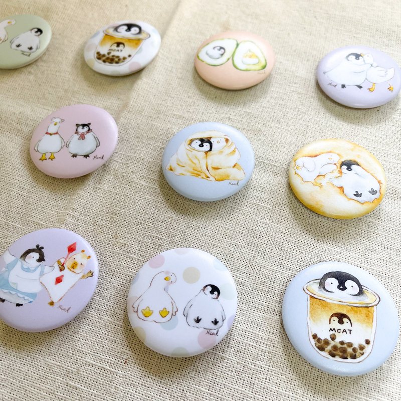 Little Penguin and Duck Badge Drawing Fun - เข็มกลัด/พิน - พลาสติก หลากหลายสี