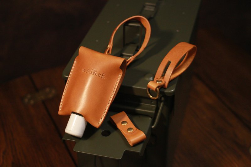 L Hand Sanitizer Case 大搓手液套 - 免費壓印 (可燙金 / 不燙) - 鑰匙圈/鑰匙包 - 真皮 黑色