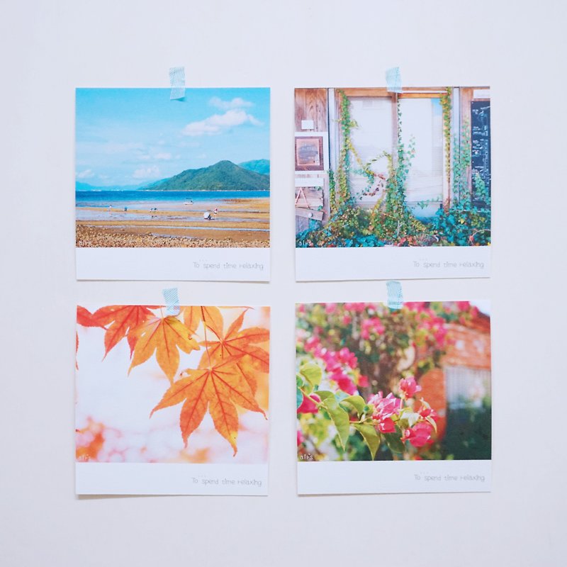 To spend time relaxing-mini card (Set of 4 pcs) - การ์ด/โปสการ์ด - กระดาษ 
