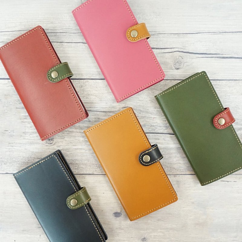 Smartphone case Compatible with all models Notebook type [ITALIAN simple] Compatible with wrapping Genuine leather Italian leather iPhone AH01K - เคส/ซองมือถือ - หนังแท้ สีดำ