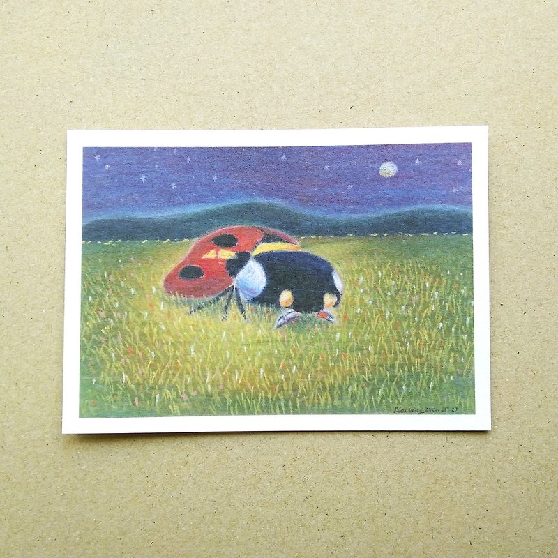 花の海で安らかに眠る / イラストポストカード / B7サイズ - カード・はがき - 紙 多色