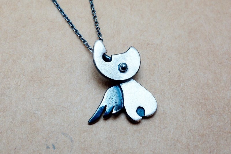Sterling Silver ~ Feifei Cat Kitty Necklace Pair 2400 Yuan - Necklaces - Silver Silver