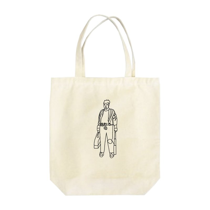 ผ้าฝ้าย/ผ้าลินิน กระเป๋าถือ ขาว - Griff Tote Bag