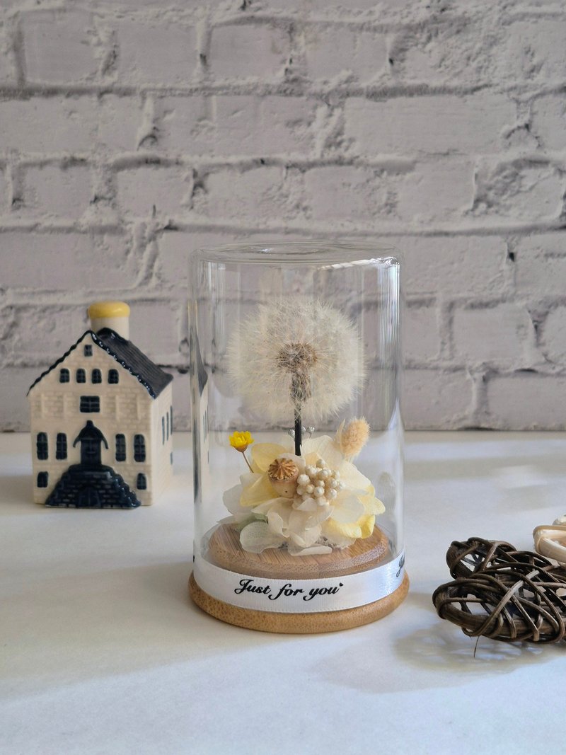 永生蒲公英玻璃罩.花盅 祝賀花禮 生日.聖誕節.畢業.交換禮物 - 乾燥花/永生花 - 植物．花 
