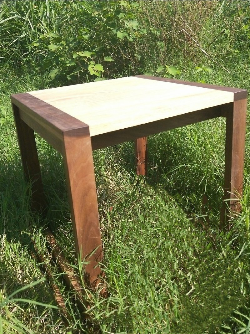 Double wooden square stool (shoes chair) - Chairs & Sofas - Wood Brown