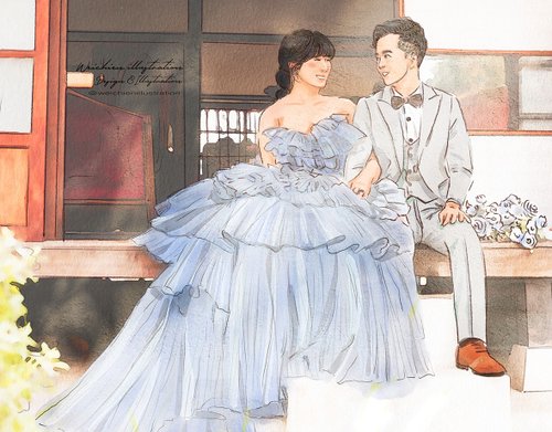 大葳插畫設計 結婚書約 結婚海報設計 下單前請先聯繫設計師
