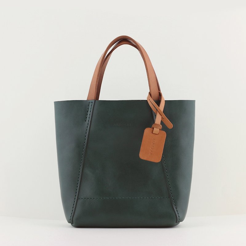 Small bag (S) tote / handbag -- forest green - กระเป๋าถือ - หนังแท้ สีเขียว
