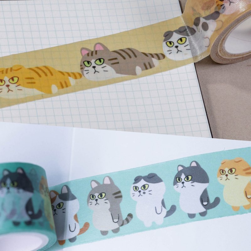 Haw Leopard House - Queue cat + insect cat and paper tape (2 pieces) - Washi Tape - Paper 