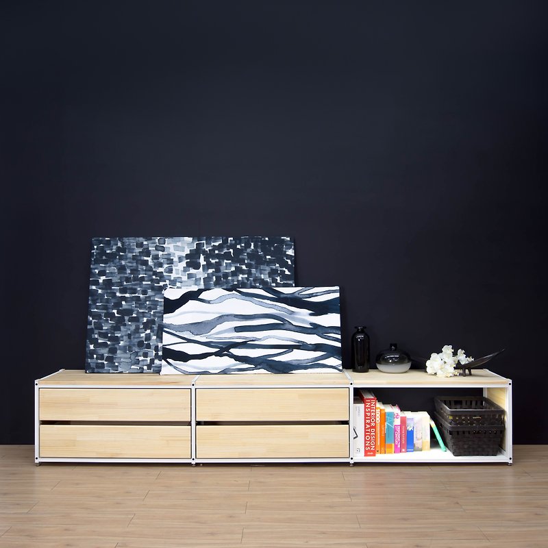 Creesor-Shido 40 Country Style Combination Cabinet TV Cabinet Drawer Cabinet - TV Stands & Cabinets - Other Metals White