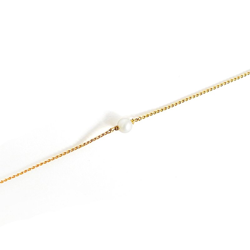 Love x Pearl Birthstone 18K Gold White [Cancan tenderness. Dun Dun] Bracelet - สร้อยข้อมือ - เครื่องเพชรพลอย ขาว