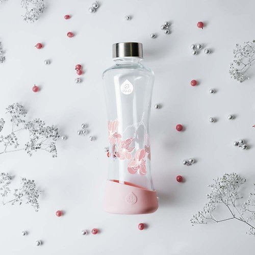 EQUA 耐熱曲線玻璃瓶550ml- 粉色玉蘭