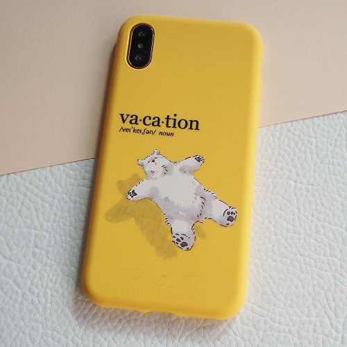 Powered By Hamsters 放鬆漂浮北極熊, iphone手機殼, iPhone14 series対応,可付掛繩