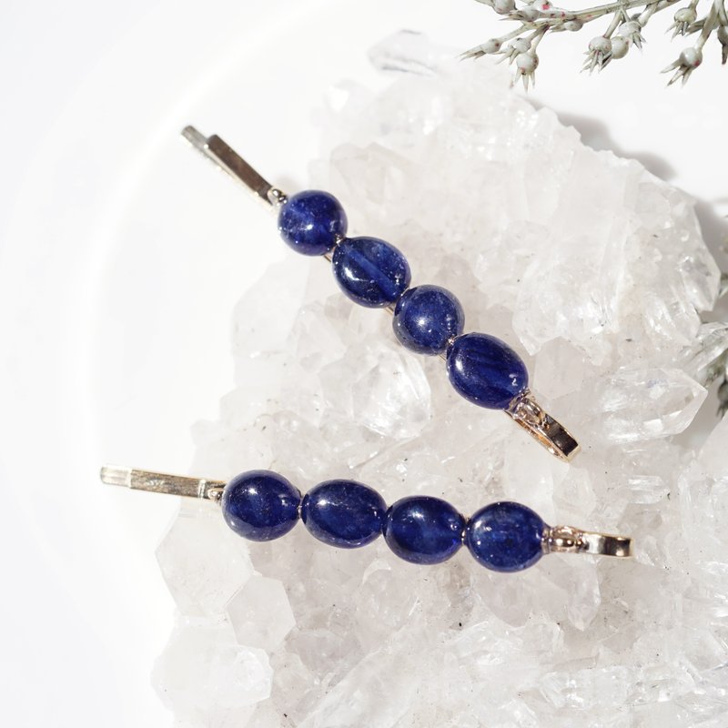 Natural sapphire jewel hairpin, deep blue - เครื่องประดับผม - เครื่องเพชรพลอย สีน้ำเงิน